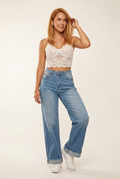 Solera Wide Leg Cuffed Jeans