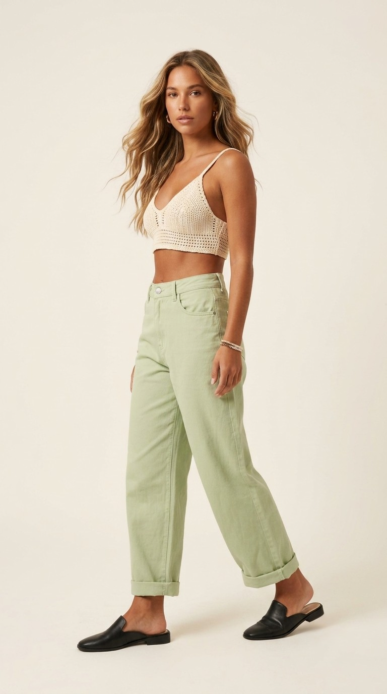 Sauge Wide Leg Barrel Pants