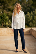 Nacré Satin Button-Down Shirt