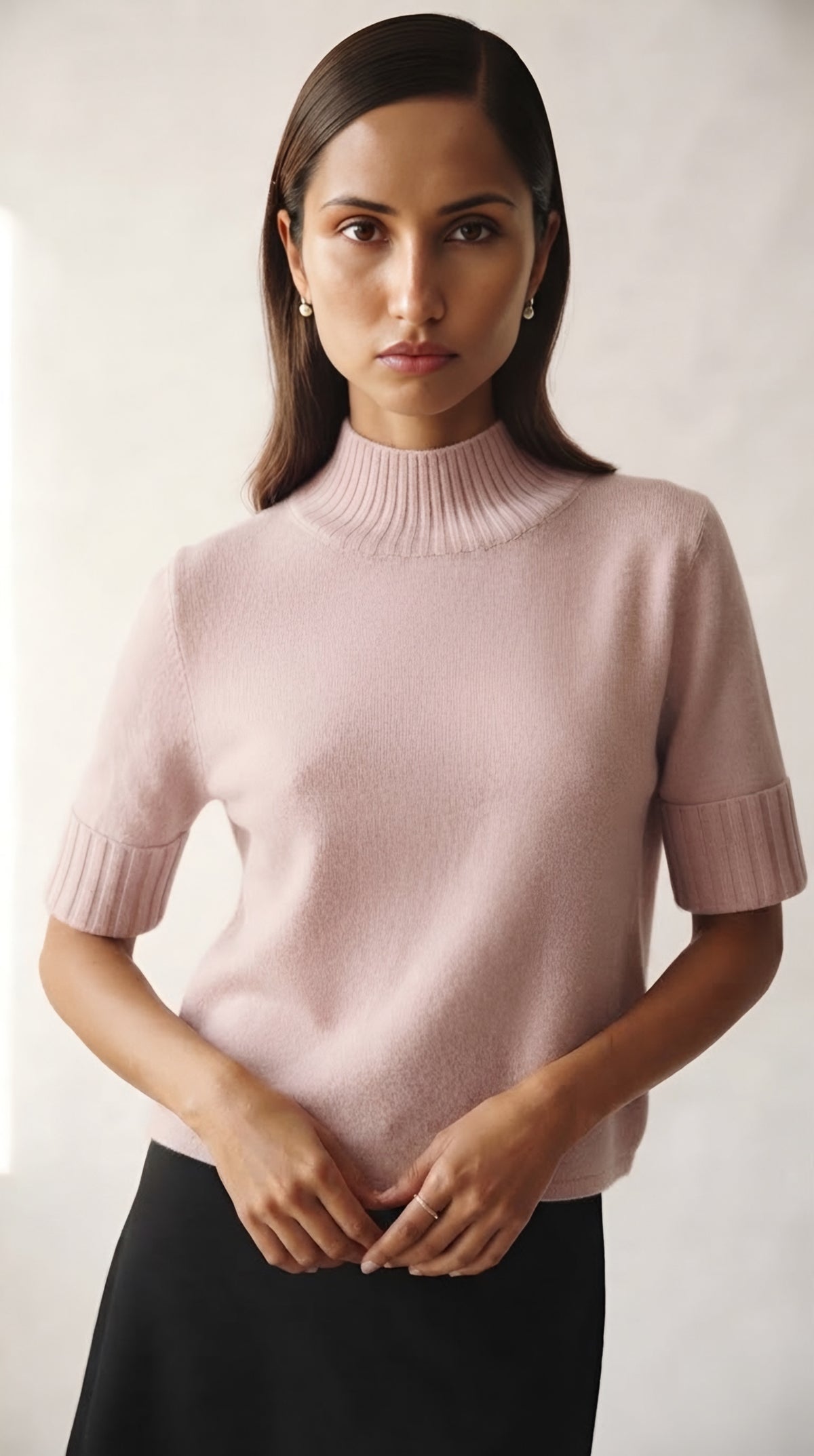 Hausse Chunky Ribbed High Collar Sweater