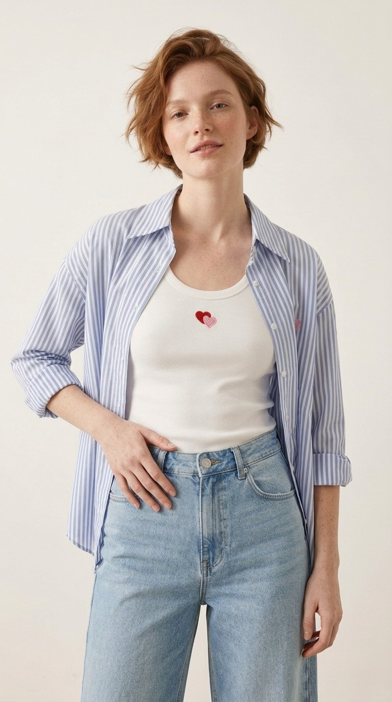 Amour Stripe Shirt & Tank Set