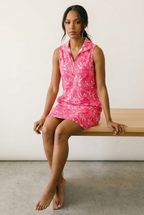 Rivage Quarter Zip Waffle Dress