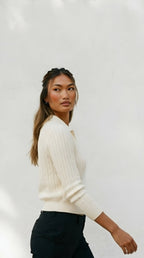 Câble Polo Knit Sweater