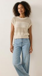Treillis Cap Sleeve Sweater