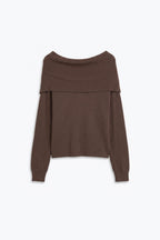 Bardot Ribbed Off Shoulder Sweater