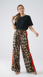 Félin Leopard Stripe Wide Leg Pants