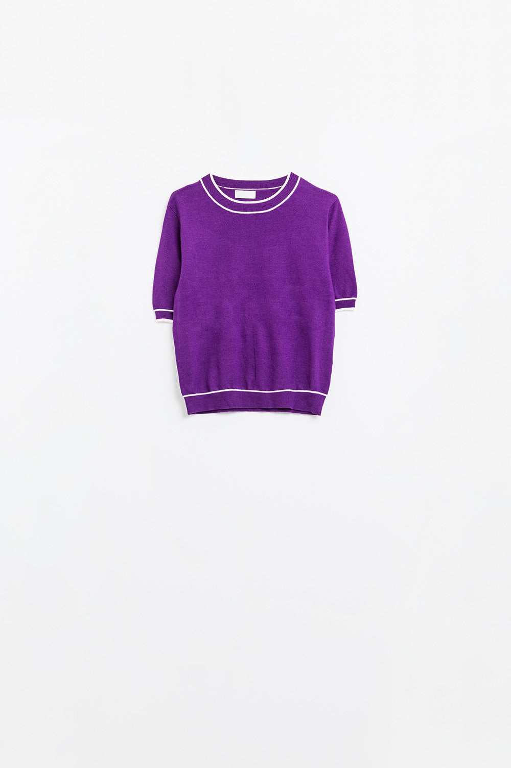 Fil Fine Knit Contrast Trim Sweater