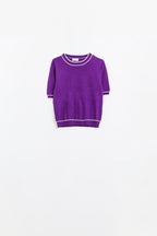 Fil Fine Knit Contrast Trim Sweater