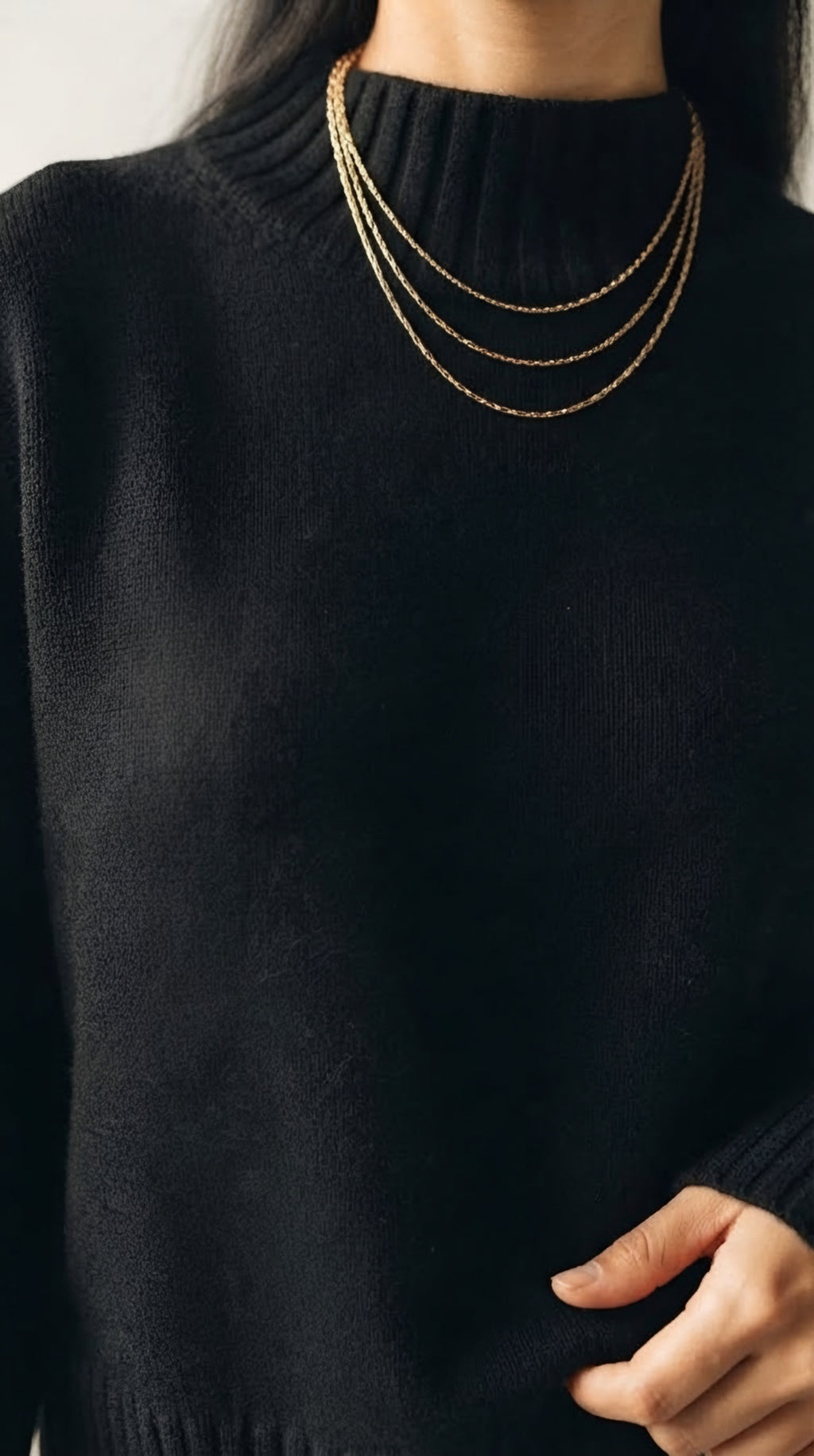 Tourelle High Collar Knit Sweater