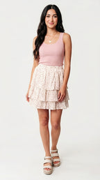 Voltige Tiered Chiffon Mini Skirt