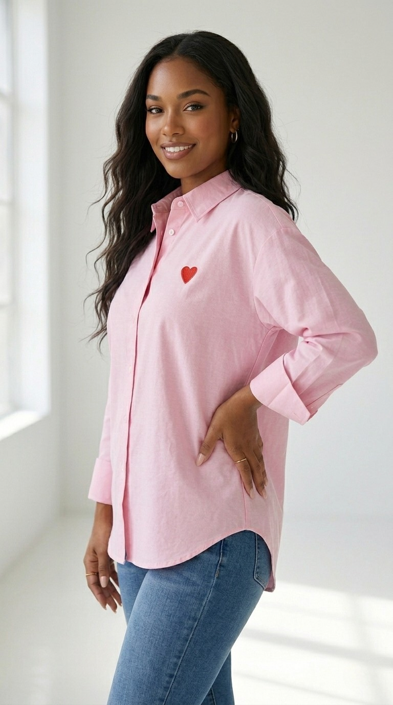 Cœur Embroidered Button Shirt