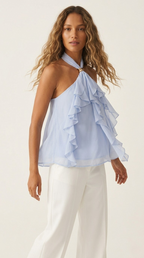 Anneau Ruffle Halter Top