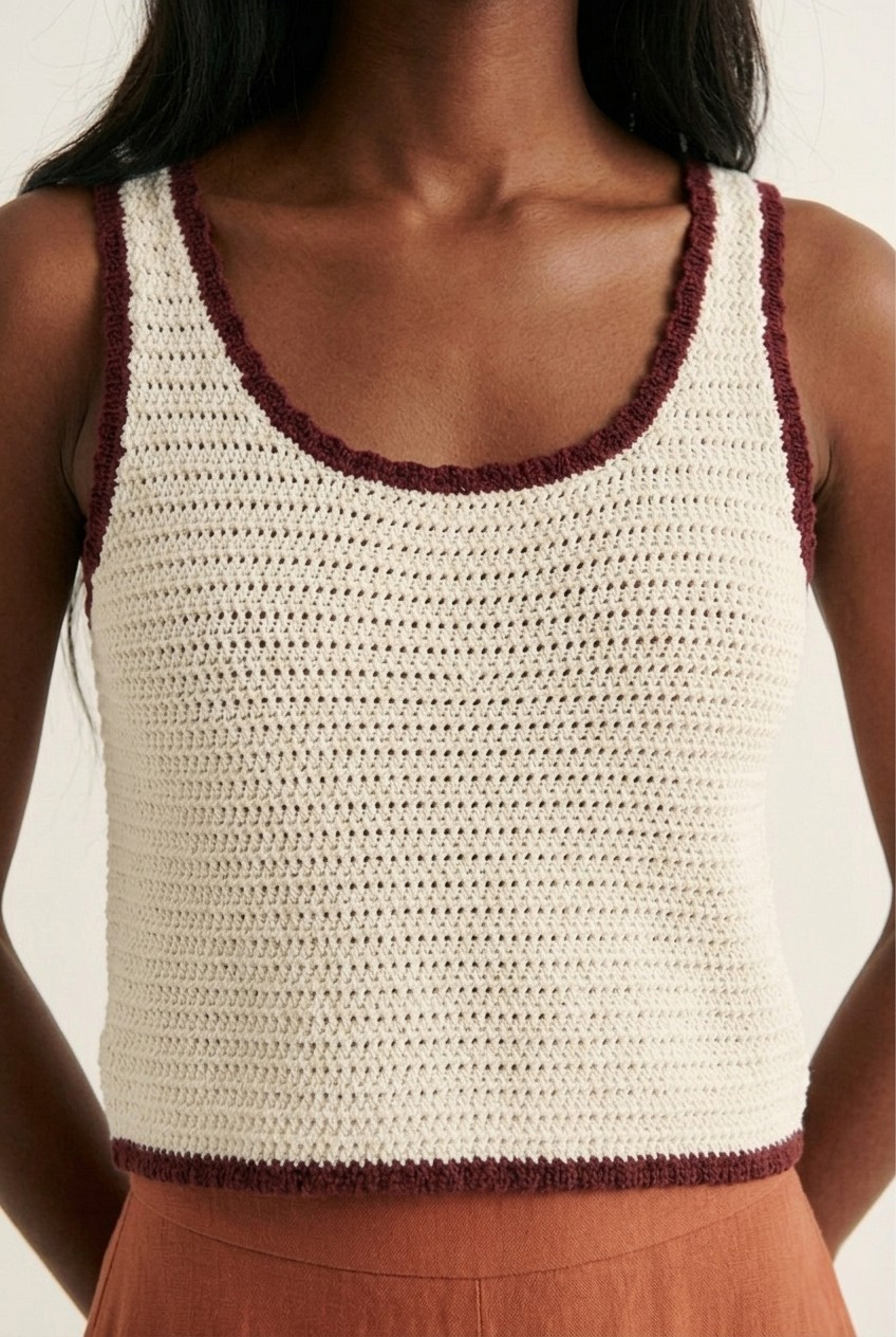 Grenat Crochet Trim Tank