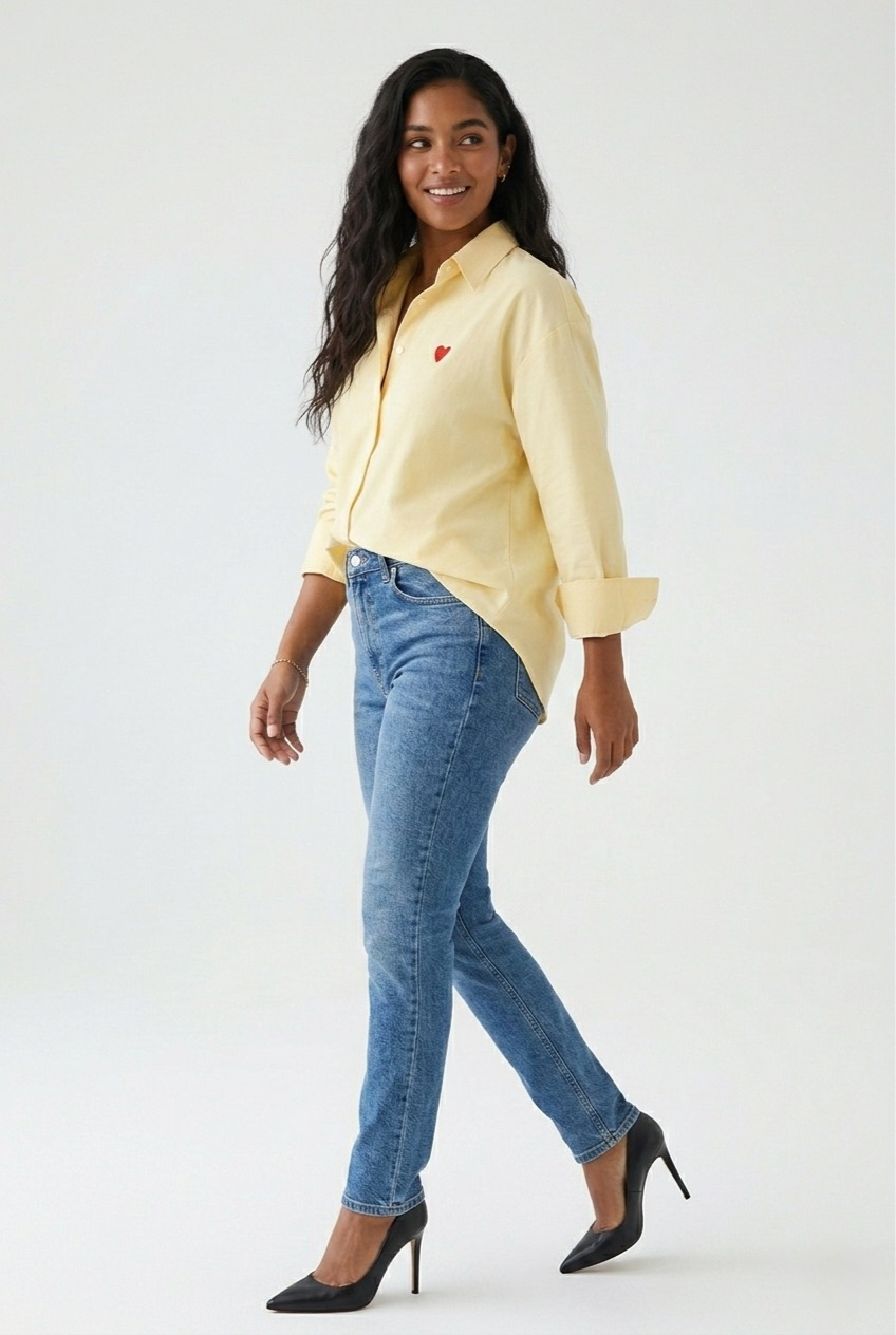 Cœur Embroidered Button Shirt