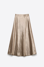 Luisant Satin Midi Skirt