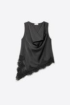 Asymétrie Satin Lace Top
