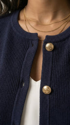 Dorée Gold Button Cardigan