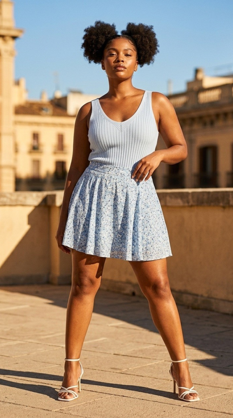 Nerveux Ribbed V-Neck Tank