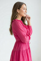 Framboise Ruffle Chiffon Mini Dress