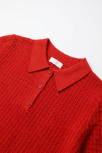 Tricot Textured Knit Polo Shirt