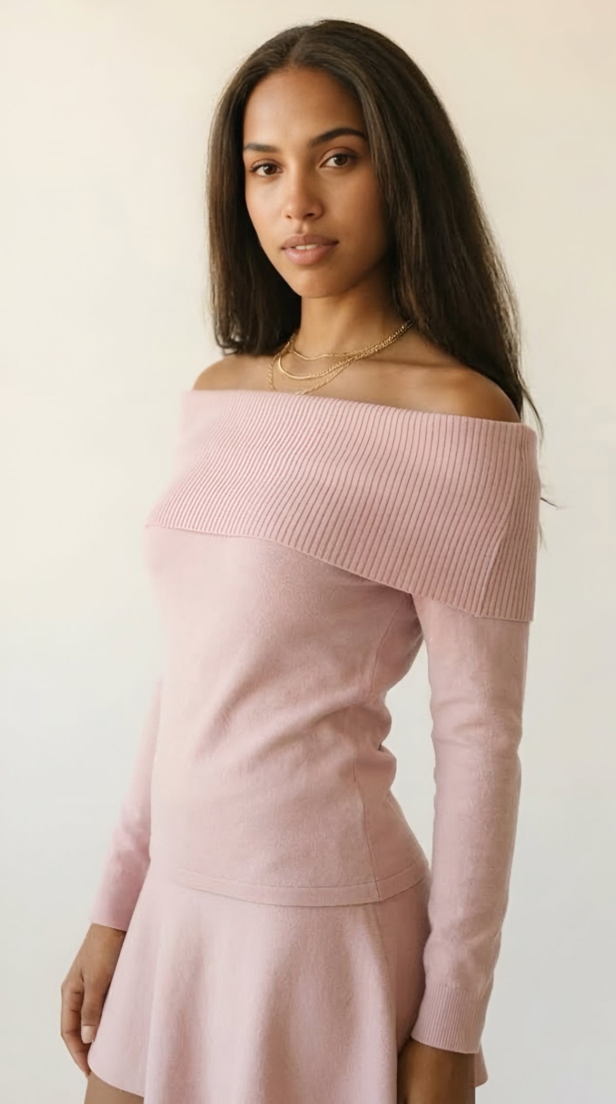 Bardot Ribbed Off Shoulder Sweater