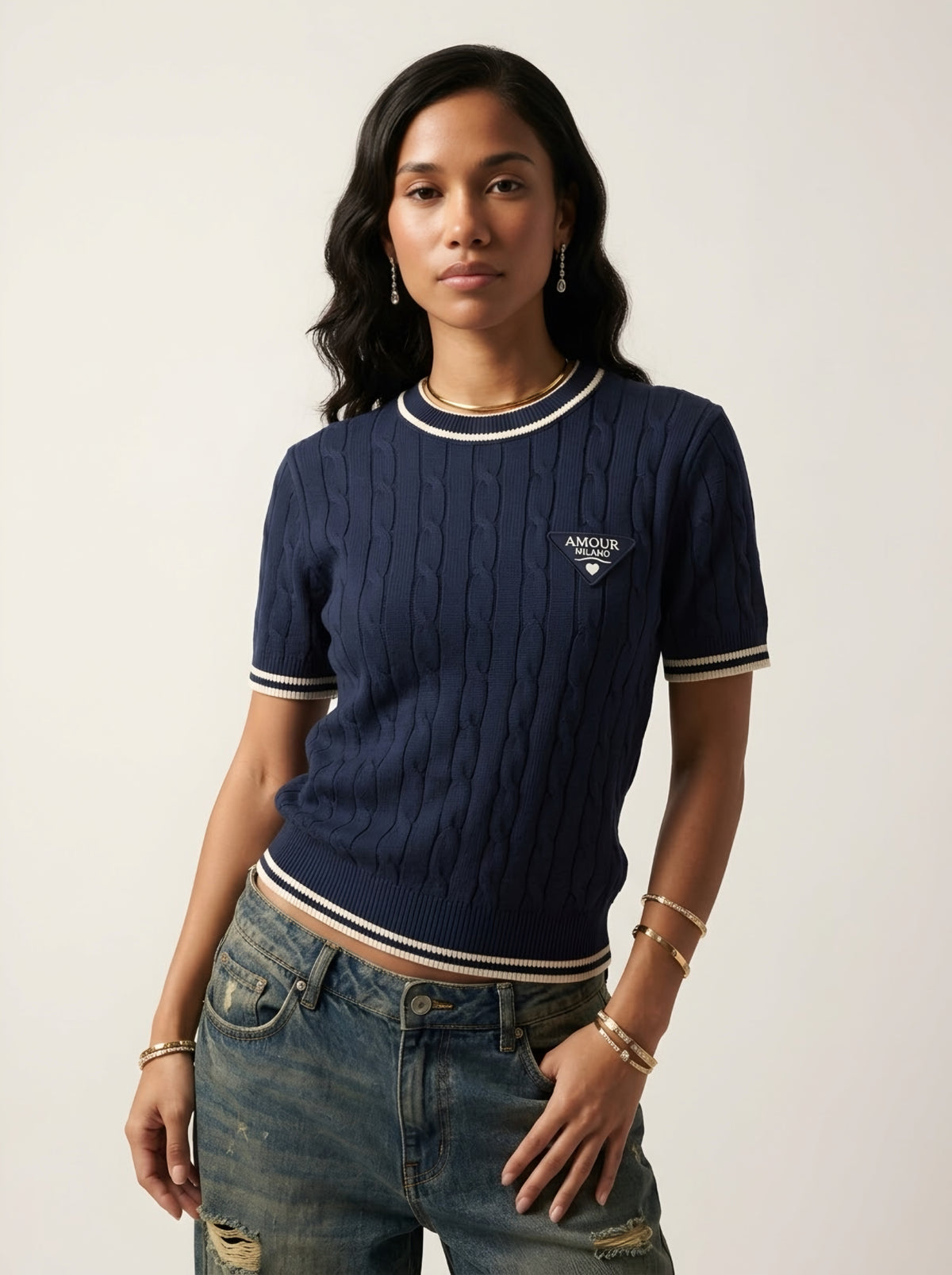 Maille Cable Knit Sweater