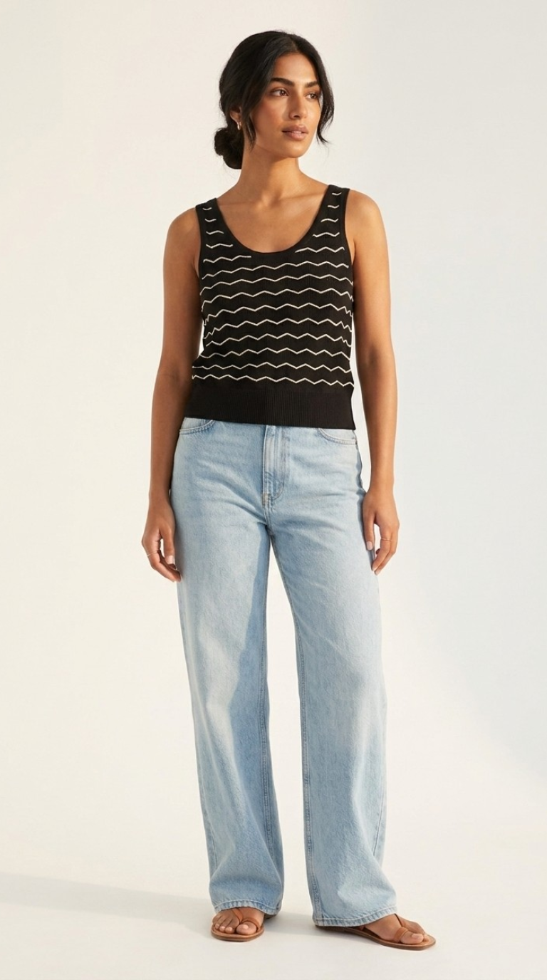 Lucent Metallic Knit Tank