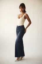 Éclat Wide Leg Rhinestone Denim
