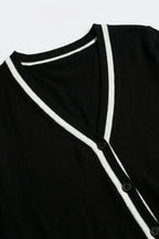 Contour Black Contrast Trim Cardigan