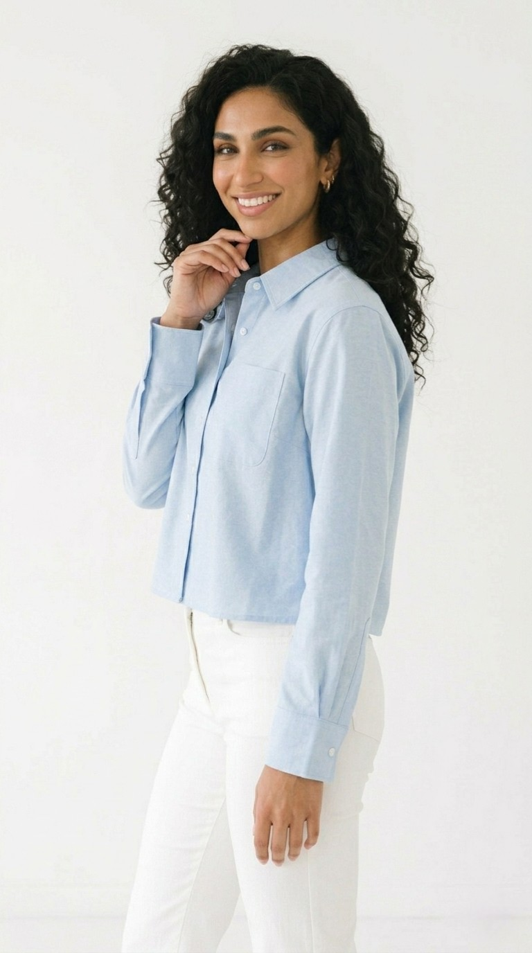 Ciel Cropped Button Shirt