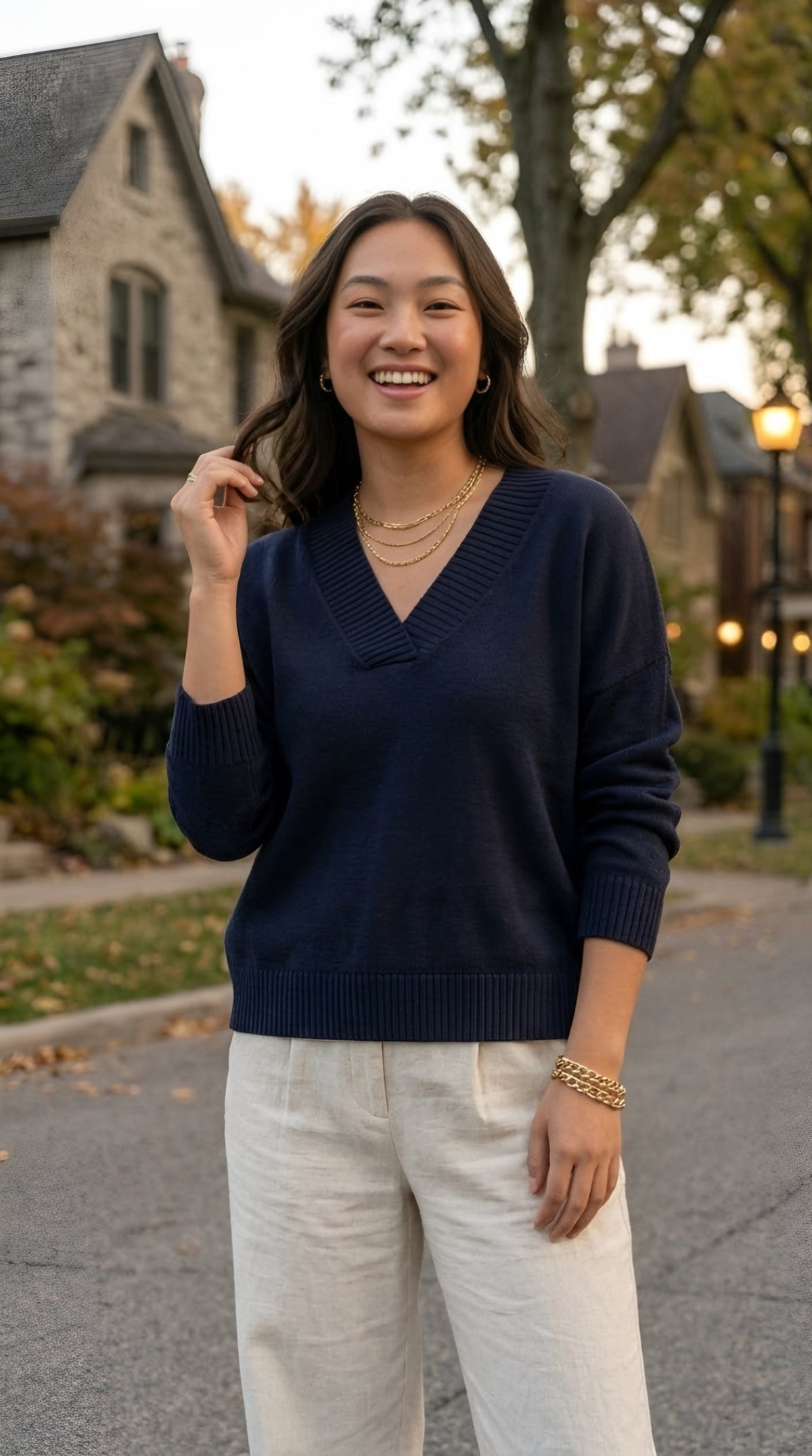 Solstice V-Neck Knit Jumper