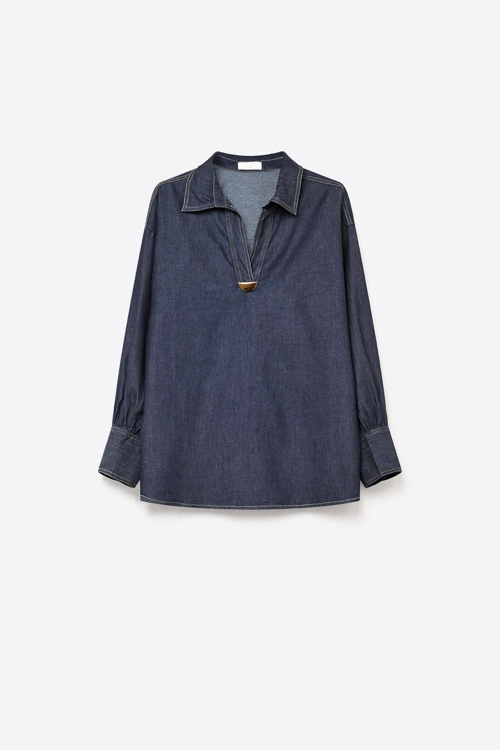 Dorée Denim Gold Trim Shirt