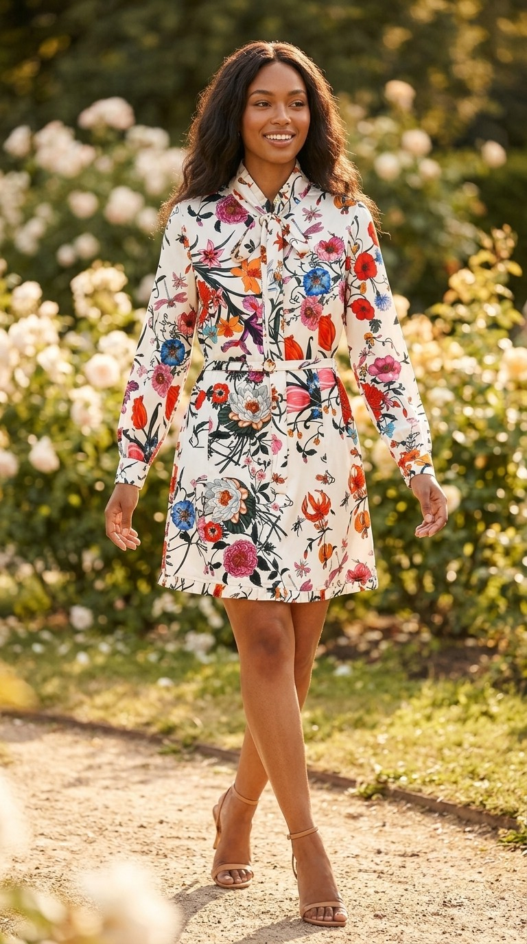 Corolle Floral Belted Mini Dress