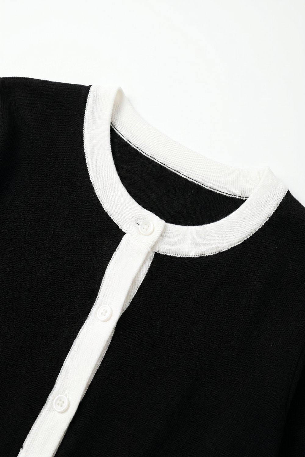 Galon Contrast Trim Cardigan