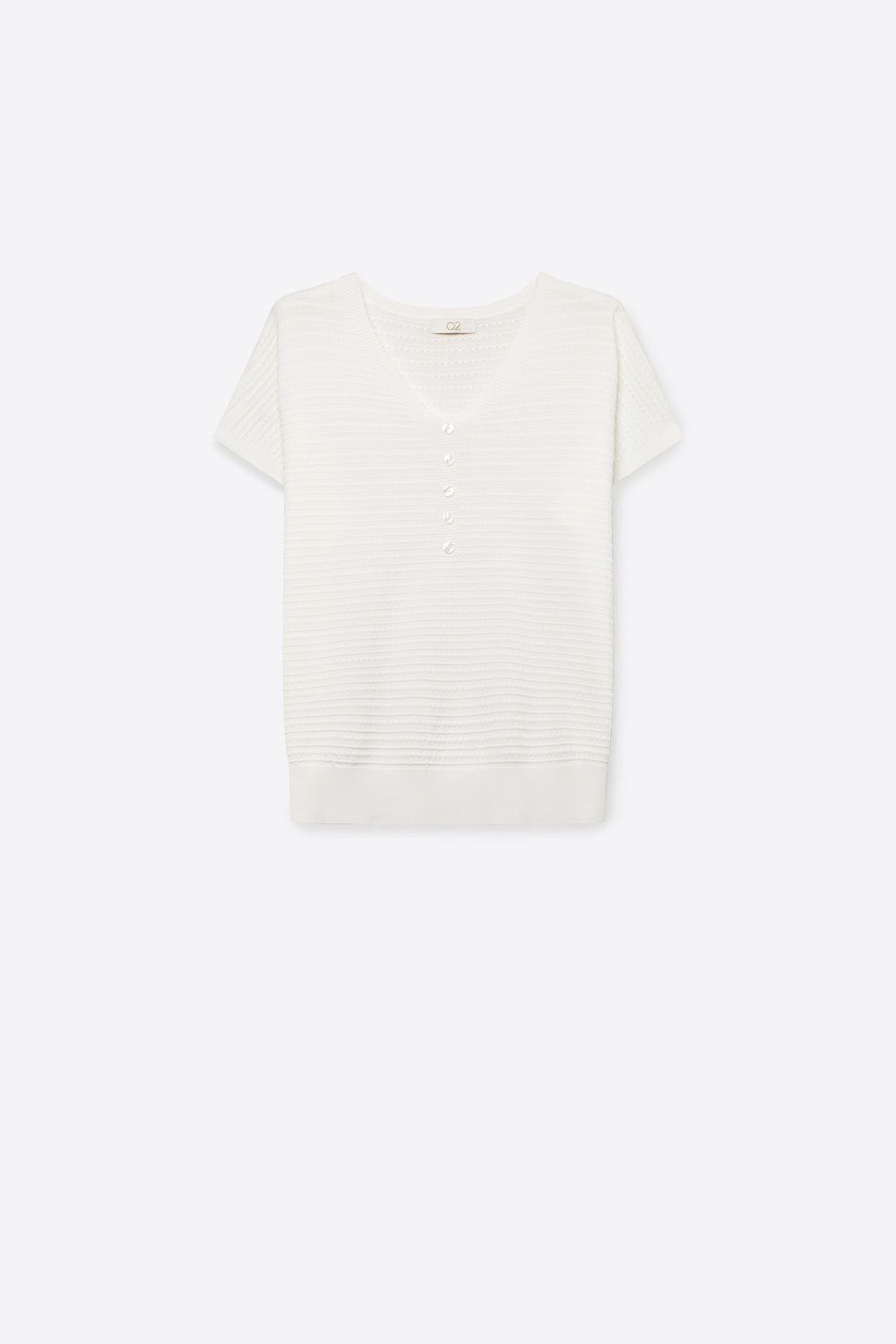 Bouton V-Neck Knit Sweater