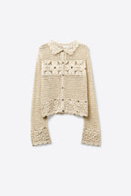 Festonné Crochet Cardigan