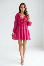 Framboise Ruffle Chiffon Mini Dress