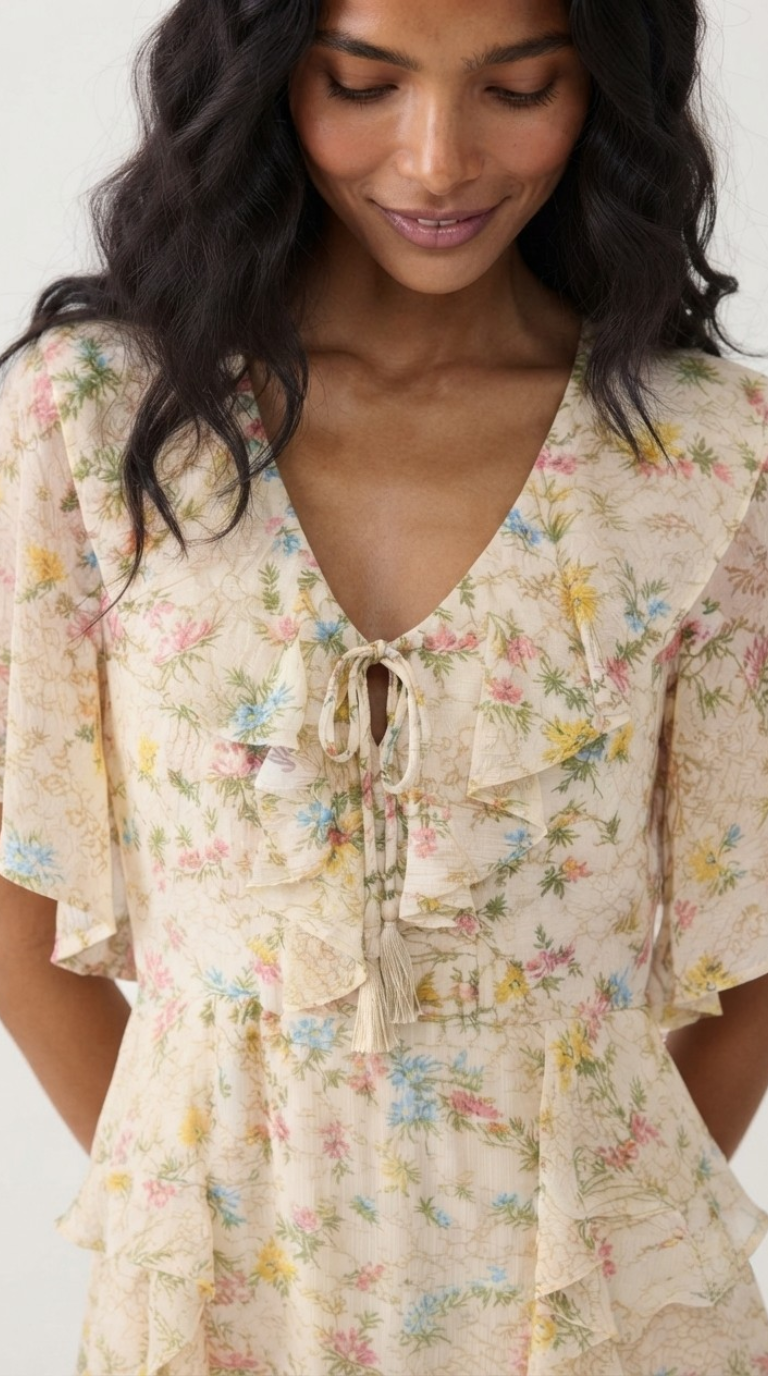 Paysage Boho Chiffon Dress