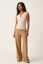 Voile Lace Cowl Tank