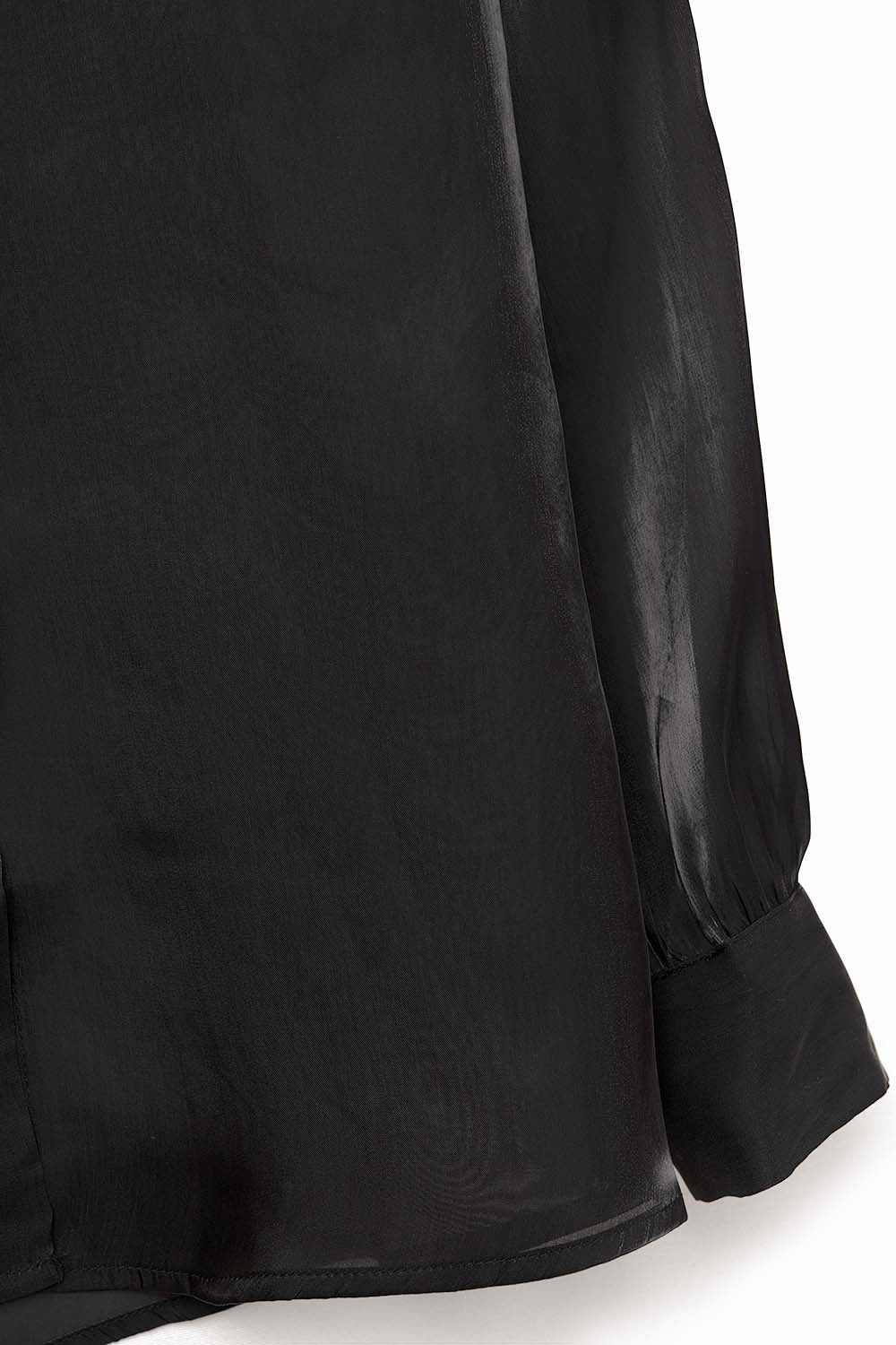 Nacré Satin Button-Down Shirt