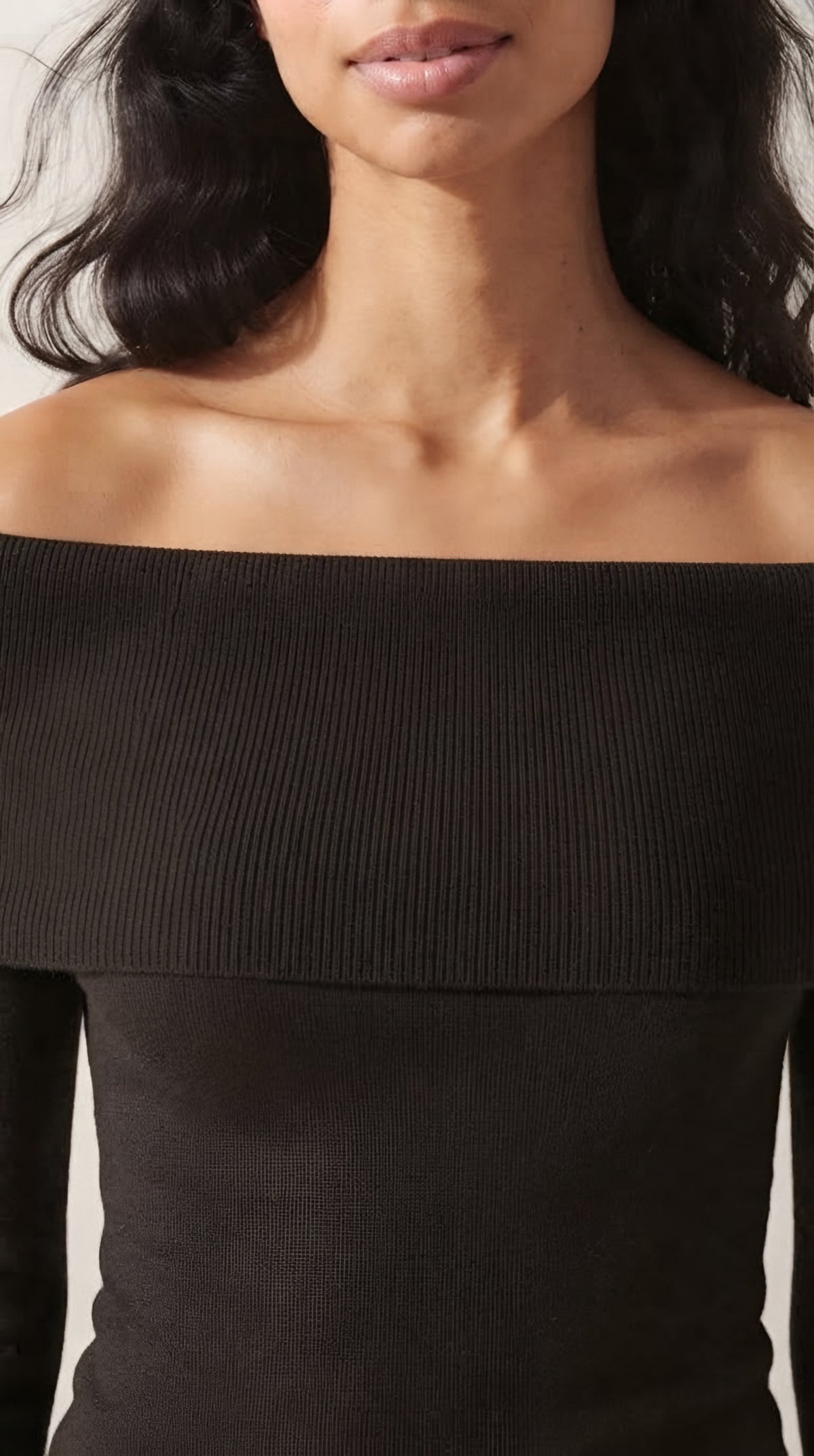 Bardot Ribbed Off Shoulder Sweater