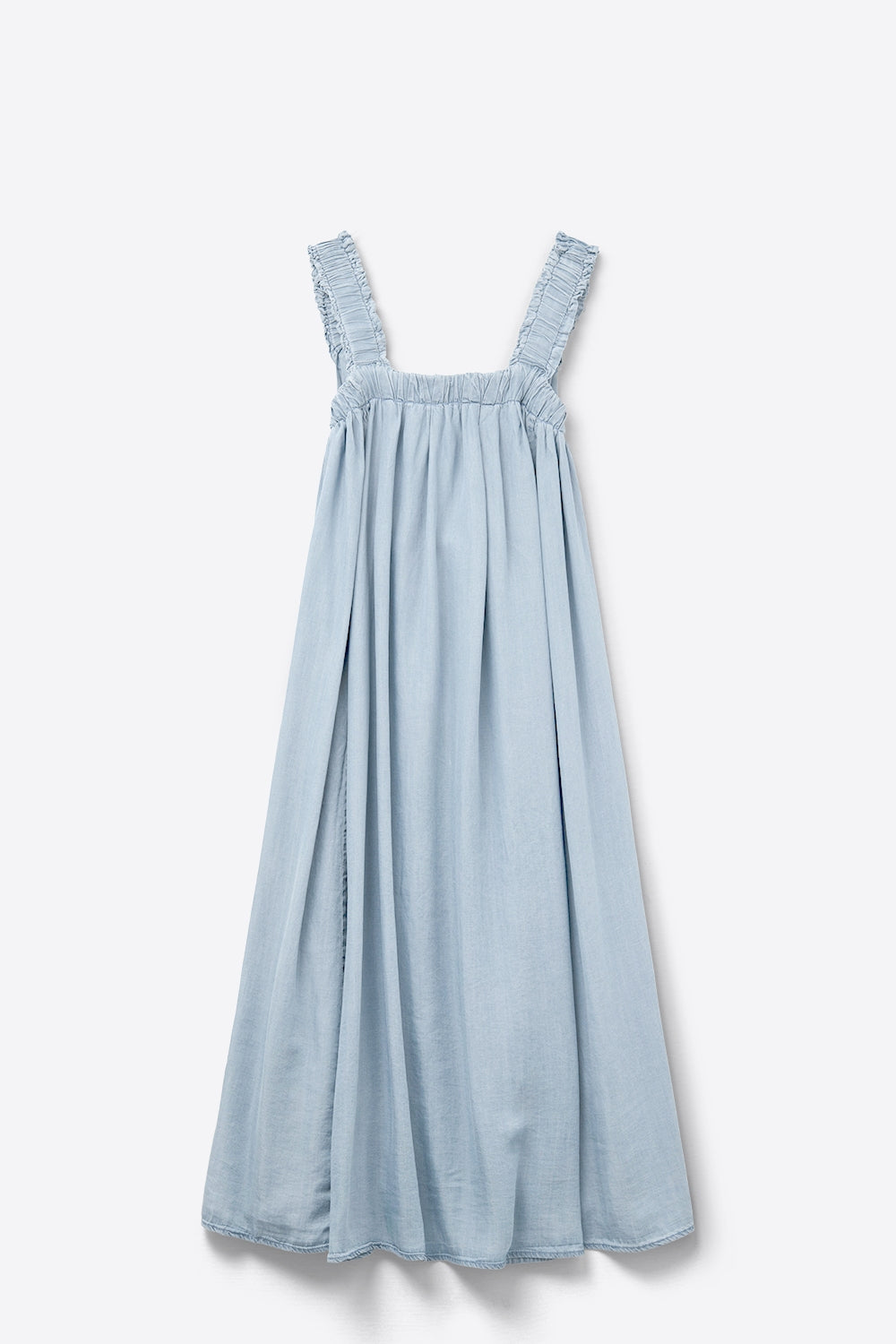 Azur Ruffled Strap Tencel Maxi Dress