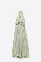 Lumine Metallic Halter Jumpsuit