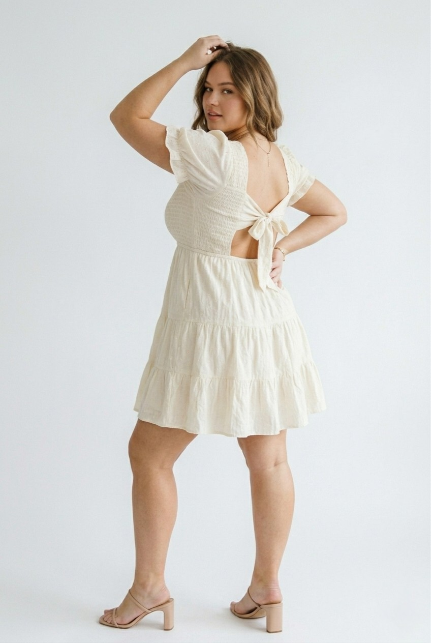Volute Smocked Tiered Mini Dress