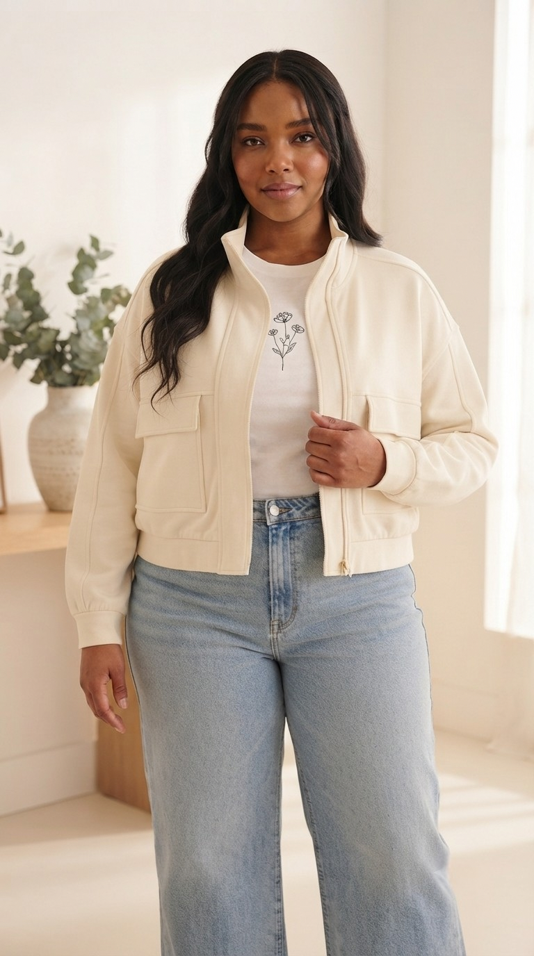 Aviateur Cream Bomber Jacket