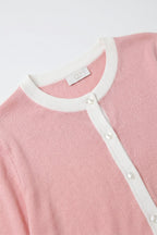 Galon Contrast Trim Cardigan