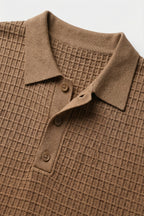 Tricot Textured Knit Polo Shirt