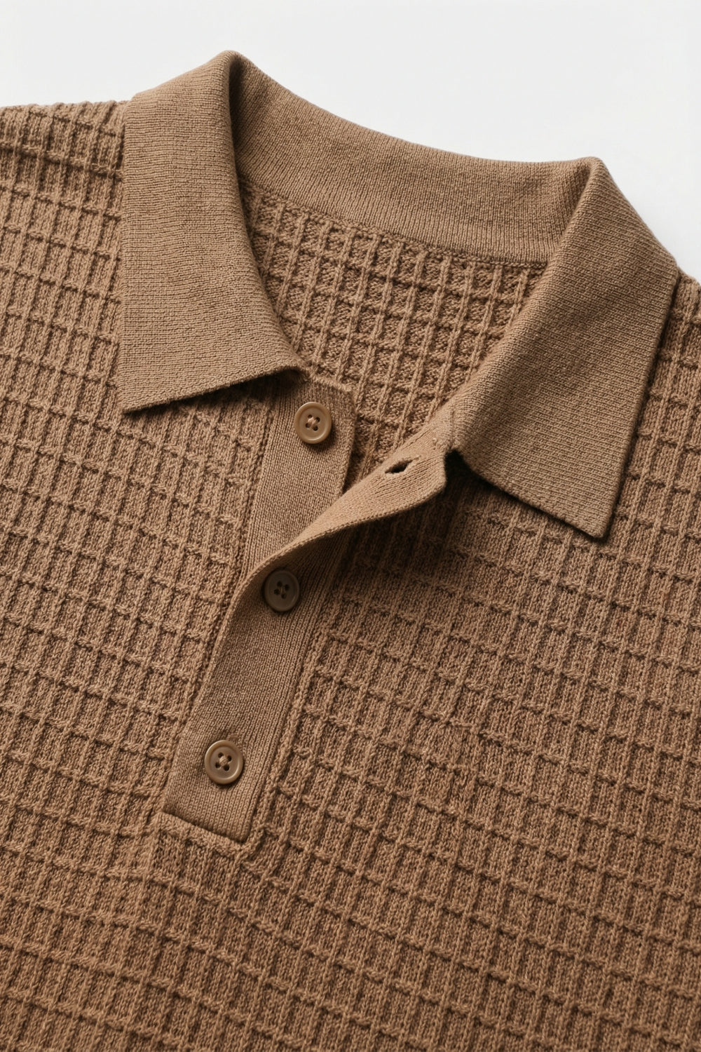 Tricot Textured Knit Polo Shirt