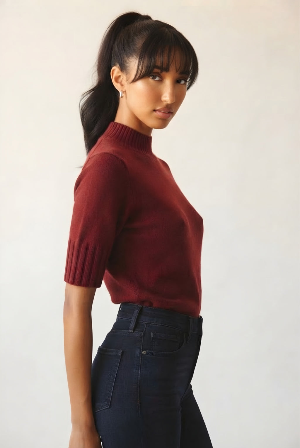 Hausse Chunky Ribbed High Collar Sweater