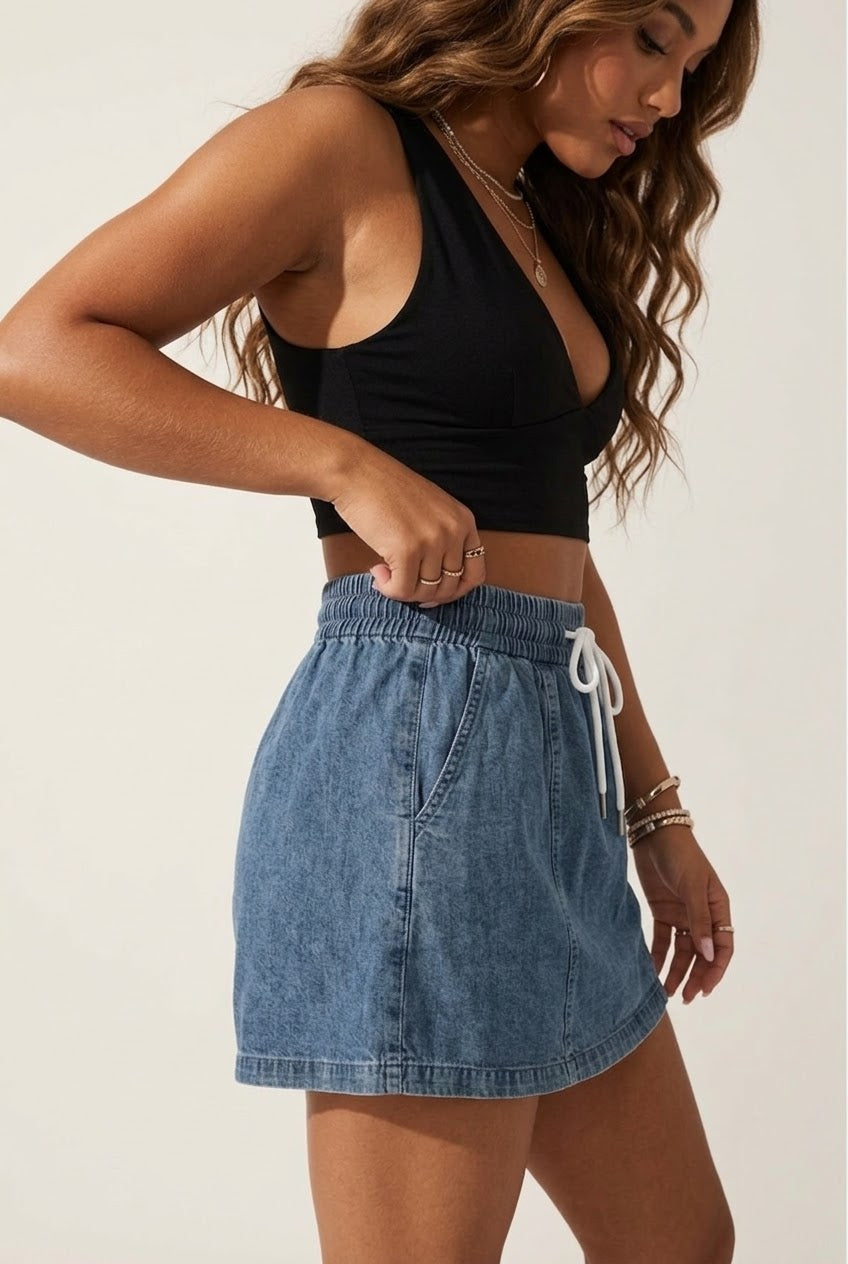 Façade Denim Skort